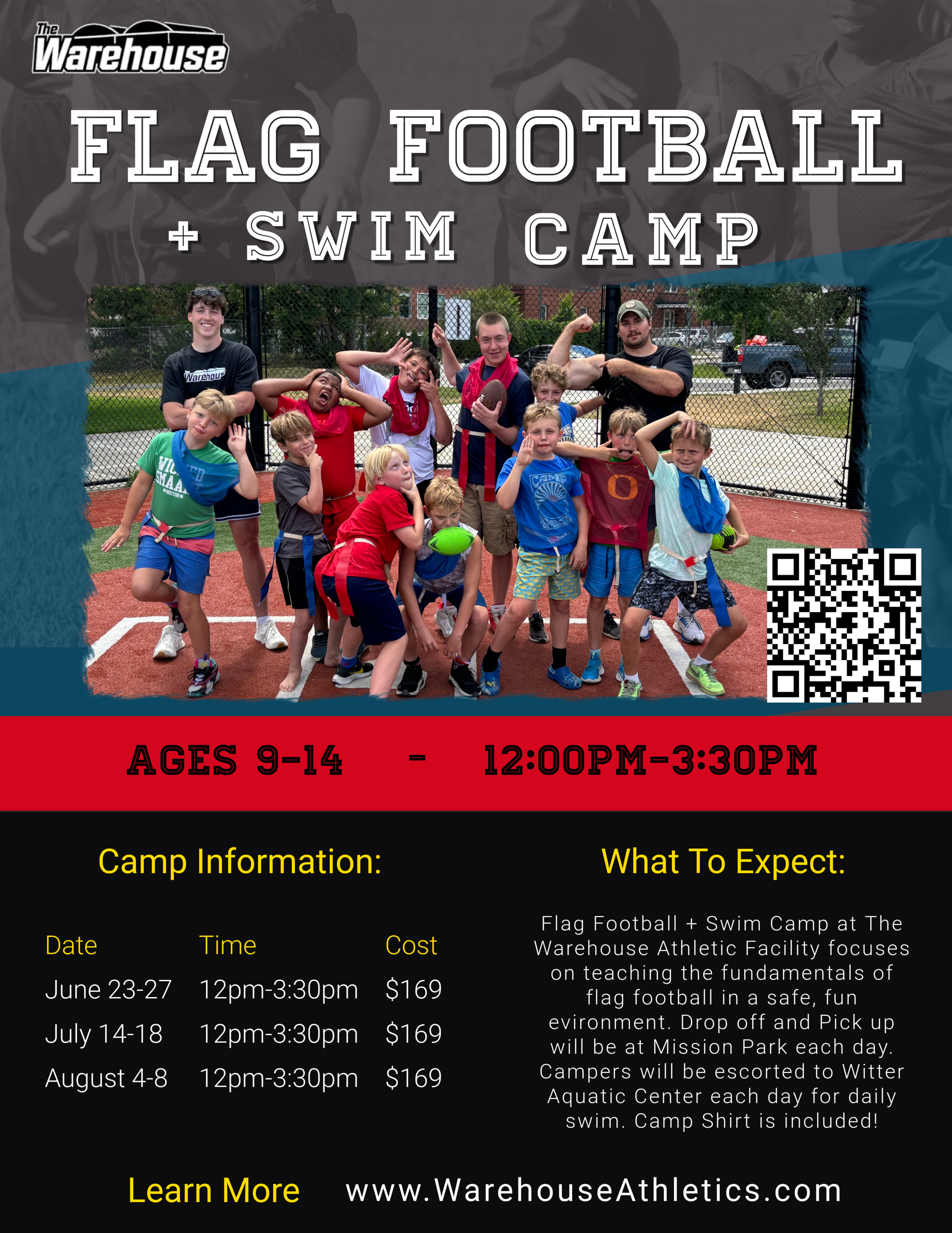 Overview - Flag Football + Swim Camp - The Warehouse